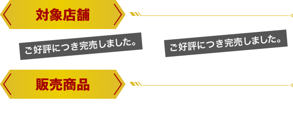 対象店舗、販売商品